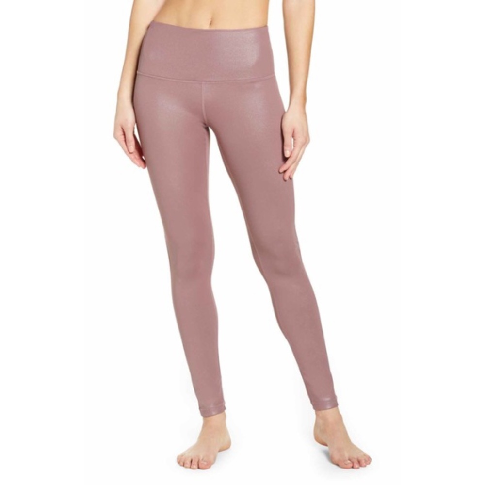 Zella Live in Leggings Purple Taupe Shine Print